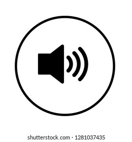 Music volume icon in circle. Vector Illustration