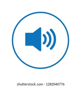 Music volume icon in circle. Vector Illustration