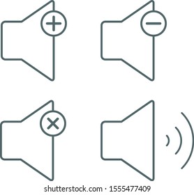 Music volume icon set. Vector illustration