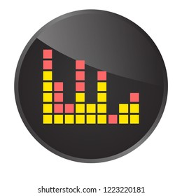 music volume or sound analyzer icon for entertainment media application or button for website, user interface design