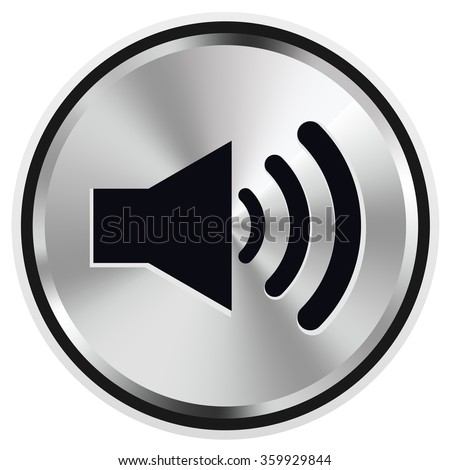 Music Volume Speaker Button Icon Metal Stock