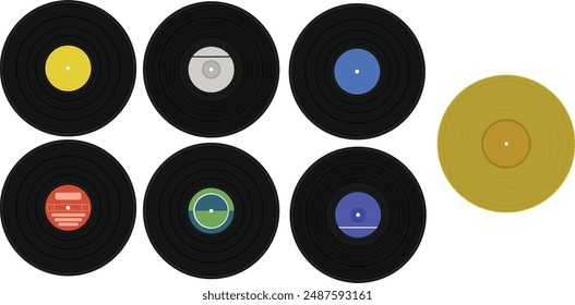 Music Vynil Records Vector Models