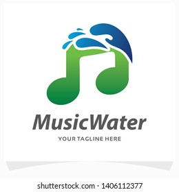 Music Water Logo Design Template
