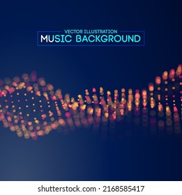 Music Wave Blue Background. Futuristic Technology Sound Wave. EPS 10