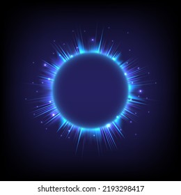 Music wave circle lighting. Glowing swirl light effect. Futuristic flame swirl universe trail effect. Power energy of circular element. Luminous sci-fi. Shining neon lights cosmic. LED color