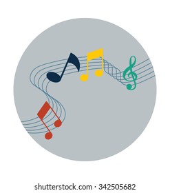 
Music Wave Colored Vector Icon

