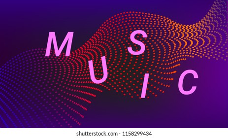 Music Wave Design. Music Summer Abstract Background. Sound Flyer With Rainbow Gradient Line Waves. Music Banner Equalizer Vector Concept. Electronic Fest Rainbow Modern Poster.