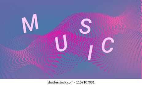 Music Wave Design. Music Summer Abstract Background. Sound Flyer With Gradient Line Waves. Music Banner Equalizer Vector Concept. Electronic Fest Modern Poster.
