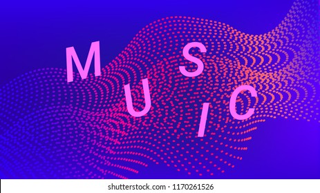 Music Wave Design. Music Summer Abstract Background. Sound Flyer With Rainbow Gradient Line Waves. Music Banner Equalizer Vector Concept. Electronic Fest Rainbow Modern Poster.