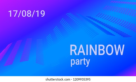 Music Wave Design. Music Summer Abstract Background. Sound Flyer With Rainbow Gradient Line Waves. Music Banner Equalizer Vector Concept. Electronic Fest Rainbow Modern Poster.