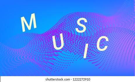 Music Wave Design. Music Summer Abstract Background. Sound Flyer With Rainbow Gradient Line Waves. Music Banner Equalizer Vector Concept. Electronic Fest Rainbow Modern Poster.