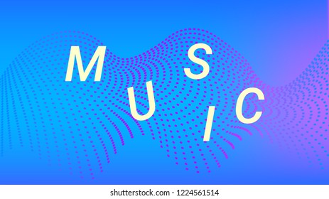 Music Wave Design. Music Summer Abstract Background. Sound Flyer With Rainbow Gradient Line Waves. Music Banner Equalizer Vector Concept. Electronic Fest Rainbow Modern Poster.