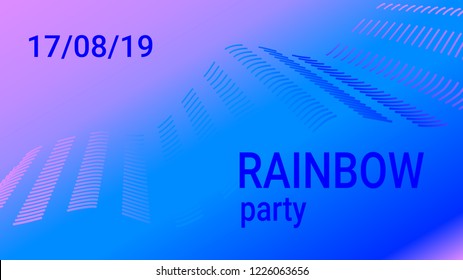 Music Wave Design. Music Summer Abstract Background. Sound Flyer With Rainbow Gradient Line Waves. Music Banner Equalizer Vector Concept. Electronic Fest Rainbow Modern Poster.