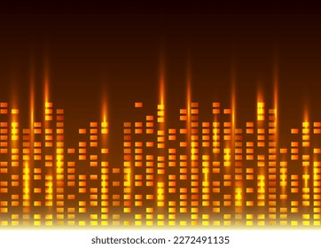 Music wave equalizer, music background, fire wave flames, sound line Illustration of music equalizer bar.