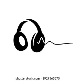 Music Wave and Headphone Logo Symbol