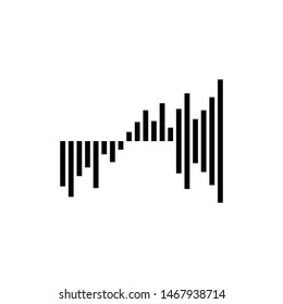 Music Wave Icon , Equipment Soundtrack Template Logo Design Simple Emblem Isolated Illustration , Outline Solid Background White

