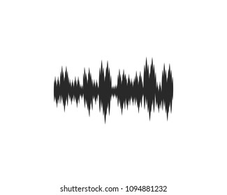 music  wave illustration logo vector icon template