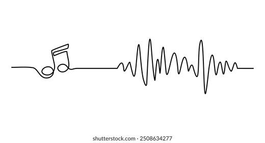 Som da linha da onda de música um ícone de ruído sinal de áudio frequência podcast rádio som onda volume mão arte. Ilustração vetorial