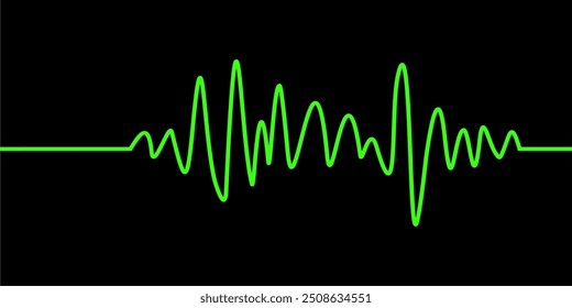 Music wave line sound one noise icon audio frequency signal podcast radio sound wave volume hand art. Acoustic line music logo record sound wave doodle sketch abstract. Vector illustration