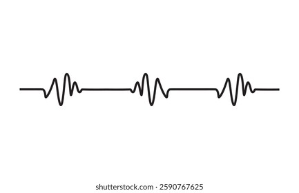 Music wave line sound one noise icon audio frequency signal podcast radio sound wave volume hand art. Acoustic line music logo record sound wave doodle sketch abstract. Vector illustration