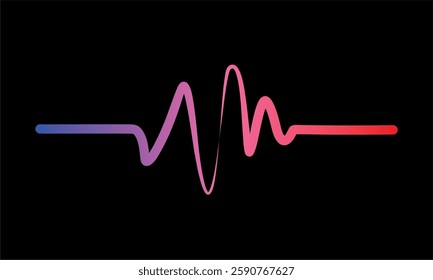 Music wave line sound one noise icon audio frequency signal podcast radio sound wave volume hand art. Acoustic line music logo record sound wave doodle sketch abstract. Vector illustration