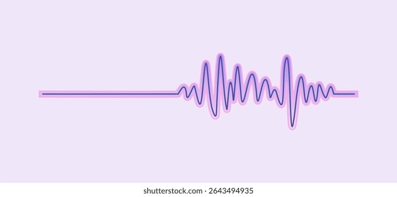 Music wave line sound one noise icon audio frequency signal podcast radio sound wave volume hand art. Acoustic line music logo record sound wave doodle sketch abstract. Vector illustration
