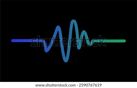 Music wave line sound one noise icon audio frequency signal podcast radio sound wave volume hand art. Acoustic line music logo record sound wave doodle sketch abstract. Vector illustration