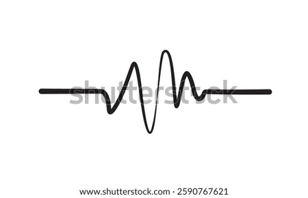 Music wave line sound one noise icon audio frequency signal podcast radio sound wave volume hand art. Acoustic line music logo record sound wave doodle sketch abstract. Vector illustration
