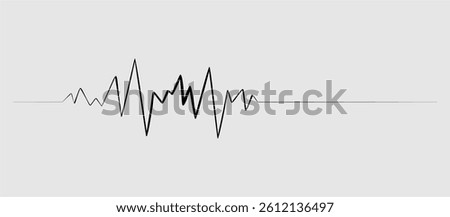 Music wave line sound one noise icon audio frequency signal podcast radio sound wave volume hand art. Acoustic line music logo record sound wave doodle sketch abstract. Vector illustration