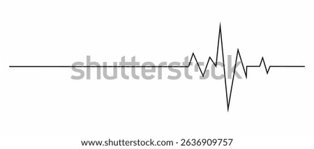 Music wave line sound one noise icon audio frequency signal podcast radio sound wave volume hand art. Acoustic line music logo record sound wave doodle sketch abstract. Vector illustration