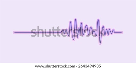 Music wave line sound one noise icon audio frequency signal podcast radio sound wave volume hand art. Acoustic line music logo record sound wave doodle sketch abstract. Vector illustration