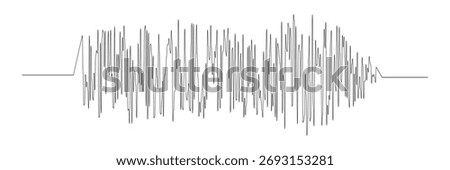 Music wave line sound one noise icon audio frequency signal podcast radio sound wave volume hand art. Acoustic line music logo record sound wave doodle sketch abstract.