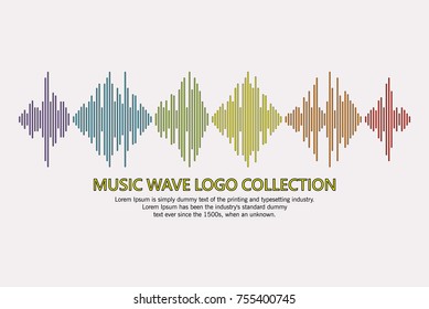 Music wave logo collection. Audio colorful equalizer element.