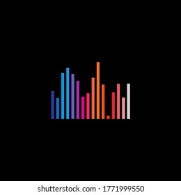 Music wave logo design vector template
