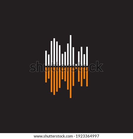 Music wave logo design vector template