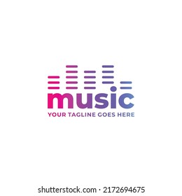 Music wave logo vector. Audio wave logo