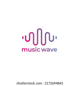 Vector del logotipo de la ola musical. Logo de la onda de audio