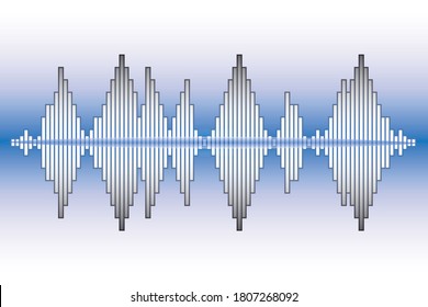 El fondo de la ola musical de neón. Logo del reproductor de música Pulse. Elemento ecualizador de color vectorial. Ilustración de ondas de sonido