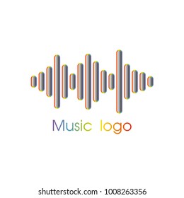 Music wave player logo. Colorful equalizer element. Isolated design symbol. Vector Illustration