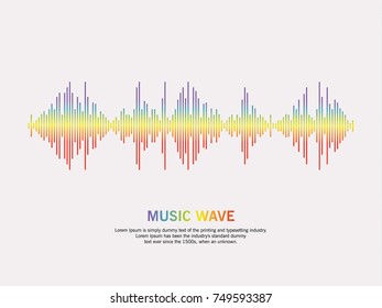 Music wave player logo. Vector colorful equalizer element