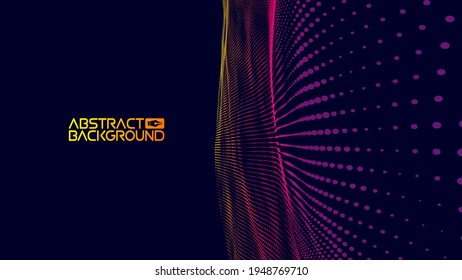 Music wave purple background. Abstract big data flow dark blue background. Vector sound wave digital technology abstract.