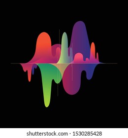 music wave vector, digital abstract sound wave