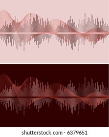 music wave- vector illustration- red