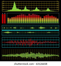 Music waves and audio equalizer background