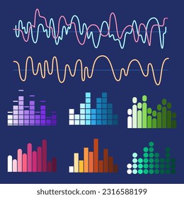 music waves colorful graphic equalizer music audio wavelength technology modern digital electronic