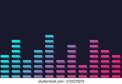 Music waves, equalizer, gradient color background. Social media concept. Vector illustration. EPS 10