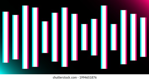 Music waves, gradient color background. Abstract sound wave stripe lines colourful equalizer isolated on black background. Social media concept.Vector illustration. EPS10