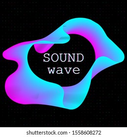 Music waves. Neon poster. Big data. Futuristic Visualization. 3d wave. Virtual flow. Digital sound. Vector illustration. Abstract colorful neon poster.