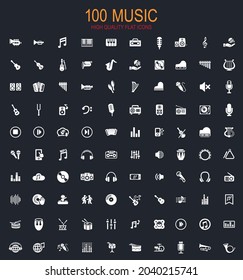 music web big collection of vector symbols for icons and UI