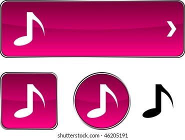  Musik-Web-Buttons. Vektorgrafik.